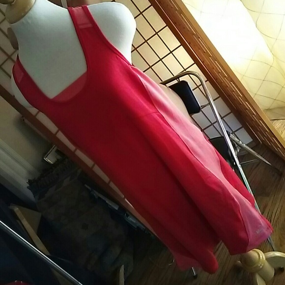 NWT REI Athletic Fleet outdoor Dress coral pink workout exercise razor back L - Picture 1 of 4